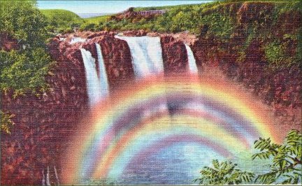 Postcard of Rainbow
                    Falls Near Hilo Hawaii